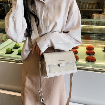Small bag women 2019 new Korean version of small square bag wide shoulder strap fashion Joker shoulder Messenger bag